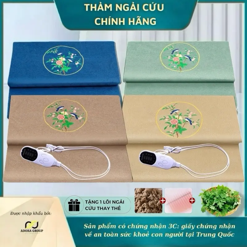 Thảm Ngải Cứu Đông Y Trung Hoa | Chườm Nóng, Sưởi Ấm, Hỗ Trợ Đau Nhức Xương Khớp, Mỏi Vai Gáy Đệm Sưởi Ngải Cứu Giúp Massage thư giãn mùa đông, đả thông kinh mạch rất tốt cho sức khoẻ