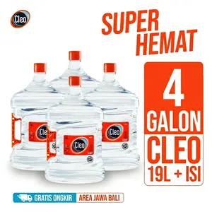 [FLASH SALE] Air Murni Cleo Galon 19 LT Handle SE - Bundle Hemat 4 Galon