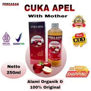 Cuka Apel Organik Botol Isi 250ml - With Mother - Produk Original
