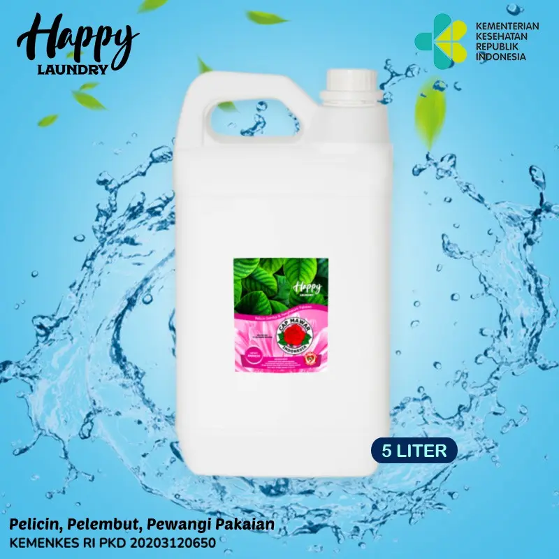 Parfum Laundry Antibacterial Perfume HAPPY LAUNDRY Refill 5 Liter IZIN KEMENKES 2