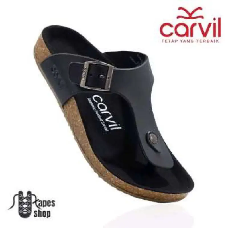 PROMO Sandal Pria Carvil kulit Terbaru original / Sandal Kulit Pria / Sandal Jepit Pria / Sandal Asli Kulit /Sandal Kulit Asli / Sandal Kulit Carvil_9 Original / Sendal kulit japit ginaya / Sandal Carvil slop jepit 1