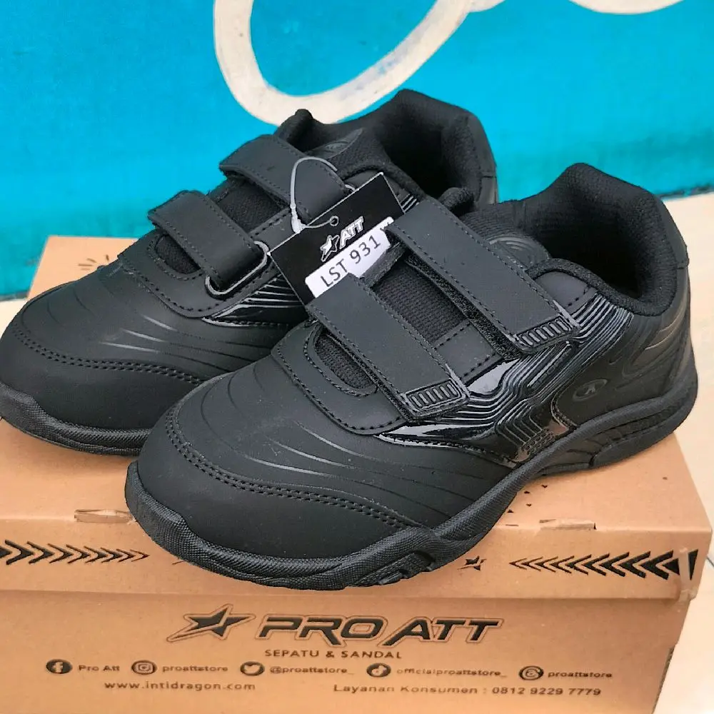 PRO ATT ORIGINAL: LST 931V HITAM.VELKRO/SIZE 30-37.SNEAKER ANAK COWO&CEWE