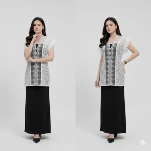 YUHA OUTER BRUKAT OUTER KONDANGAN LEBARAN 2026 KEKIAN BRUKAT KATUN MIX CHANTILY PREMIUM Dengan Desain Elegan Dan Kualitas Terbaik Cardigan Wanita Scarf Kimono brokat untuk Muslim Kardigan Motif viscose brukat outer tile Renda cape hijab