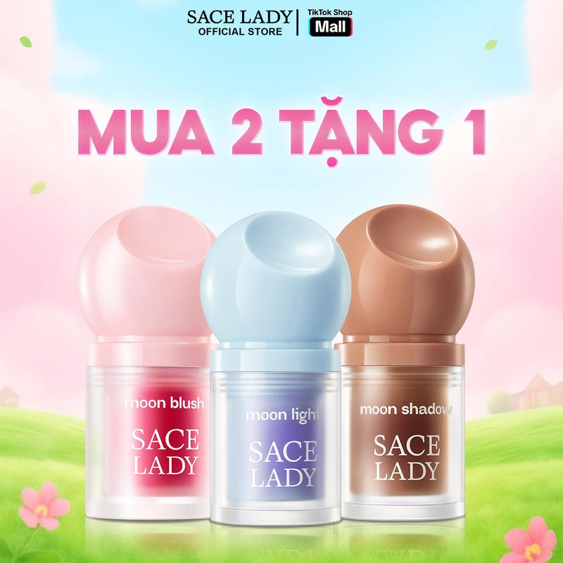   Mua 2 tặng 1  Má Hồng + Tạo Khối + Bắt Sáng SACE LADY Dạng Kem Lâu Trôi Không Thấm Nước 
