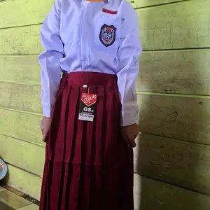 Rok panjang Merah model RA(rempel/lipit dari atas/full) Seragam sekolah sd/MI anak sd  fashion