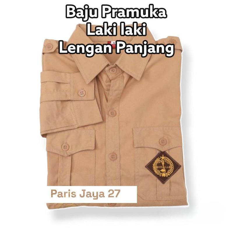 Seragam Sekolah Baju Pramuka Penggalang Lengan Panjang Anak Laki laki SD/MI Kelas 1-6 / Kemeja Pramuka Lengan Panjang Saku Atas Sekolah SD Laki / Perempuan Bordir Fashion 5
