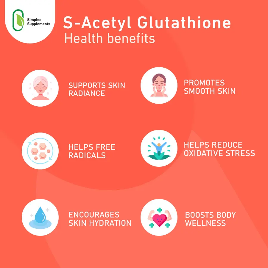 Simplee S-Acetyl Glutathione Collagen Capsule Supplements FDA Approved | 500mg | 60 Capsules With Collagen, Simplee S-Acetyl Glutathione Collagen Capsule Supplements FDA Approved | 500mg | 60 Capsules With Collagen,