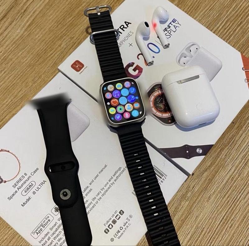 SMARTWATCH I8 ULTRA BONUS HEADSET + 2 PASANG TALI