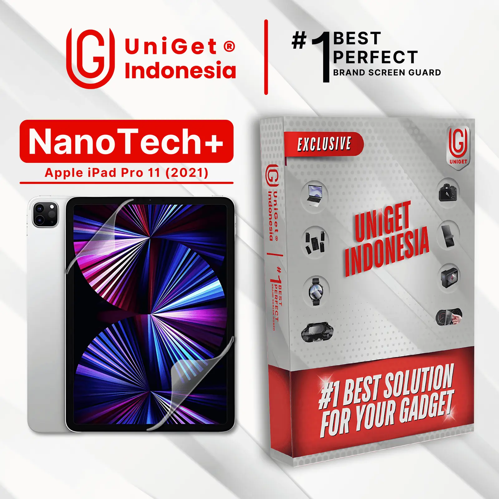 UniGet EPU BIO GENESIS Hydrogel for Apple iPad Pro 11 (2021) / Screen Guard (Nanotech+ 100% Recycle) Premium Hidrogel Anti-Scratch Protector Tempered Gorilla Glass 5 6 7 Anti Gores Full Cover Smart Phone Watch Handphone Gadget Tab Laptop Kamera