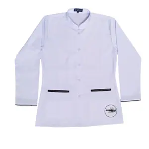 Baju Seragam Putih List Hitam