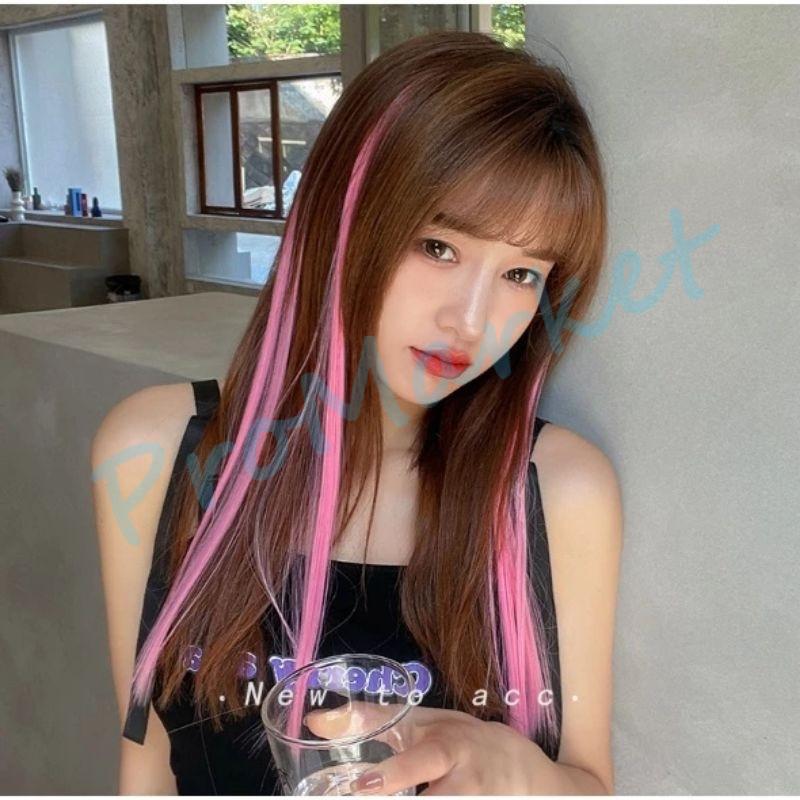 Wig Rambut Jepit Palsu Colourful Extention Wanita Pemanjang Rambut Palsu Warna Jepit / Wig Jepit Rambut Palsu Lurus Panjang Single Hair / Klip Wig Rambut Palsu Cewek Korea Warna 2
