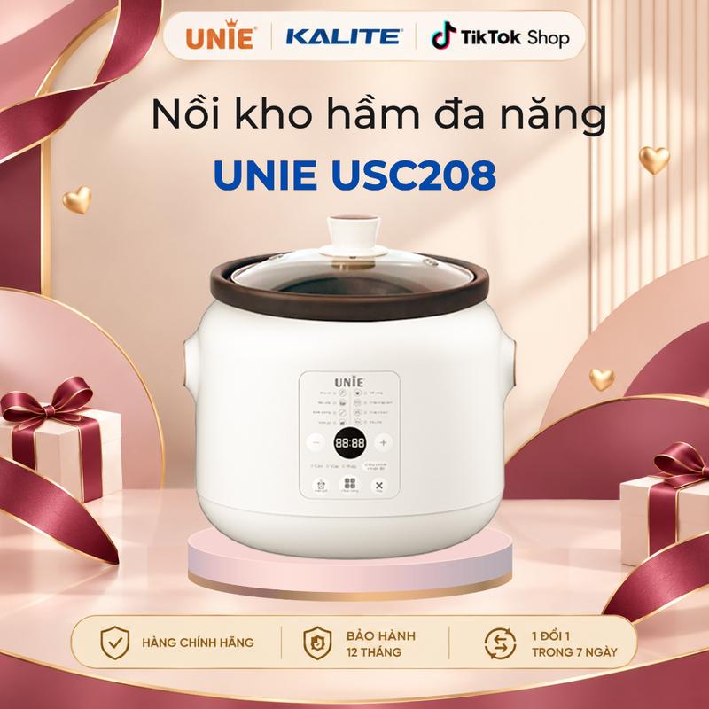 Nồi Kho Hầm Chuyên Dụng UNIE USC208 Dung Tích 2L Công Suất 200W - 8 Chức Năng Nấu, Lòng Nồi Gốm Ceramic, Hẹn Giờ 24 Giờ