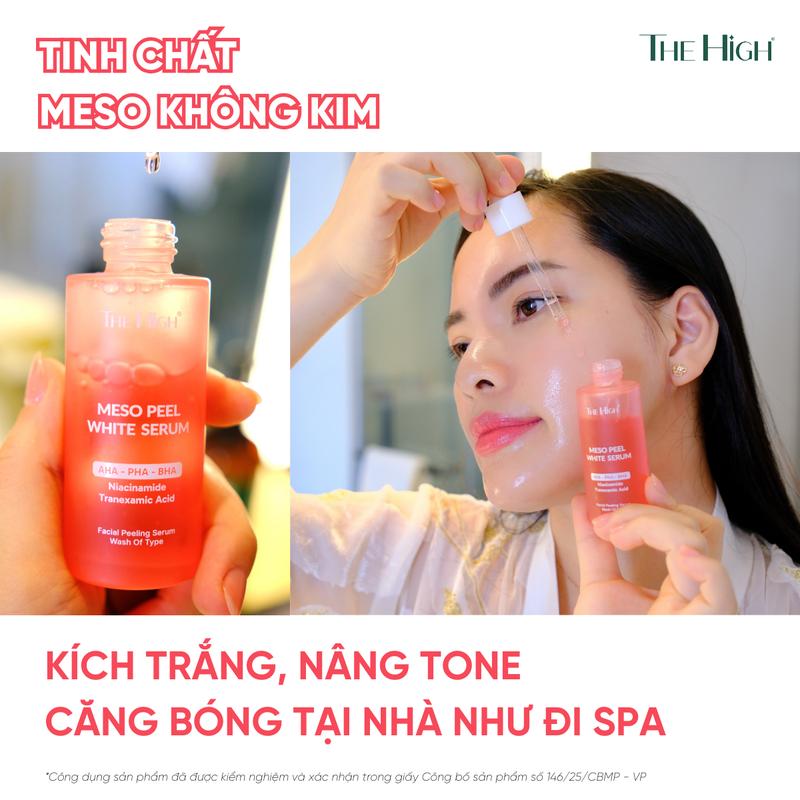 Serum Meso Peel The High Hỗ Trợ Trắng Da, Căng Bóng, Không Sưng, Không Đỏ, Làm Sạch Sâu, Hỗ Trợ Cải Thiện Mụn Đầu Đen, Da Không Đều Màu Skin Care