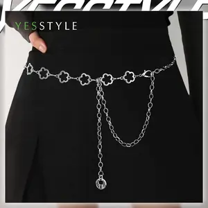Yesstyle Ikat Pinggang Rantai Berukir Bunga Gold Silver Metal Waist Chain Belt Gesper Wanita Untuk Gamis Dress
