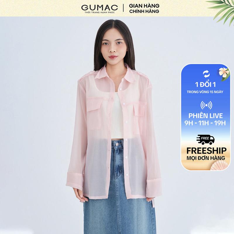 GUMAC x Gmorning - Áo sơ mi form rộng YAE07052 Nữ Top Women