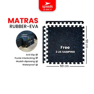 SPEEDS Matras Karet Matras Gym Olahraga Waterproof Bahan Rubber-Eva Anti Selip Yoga Anti Air 034-17