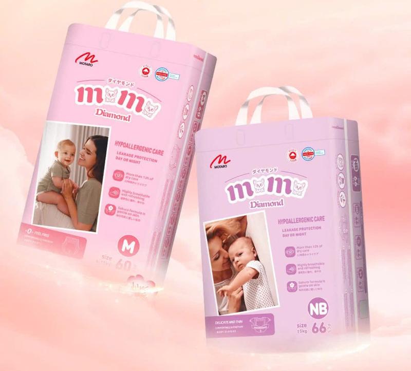 [SC=CẢI TIẾN KHÔNG QUÀ] 1 Bỉm Tã Momodiamond Hoa Anh Đào Đủ Size  Quần M60/L54/XL50/XXL48/XXXL46/4XL44 Cho Bé trung quốc đại lục tã dán m