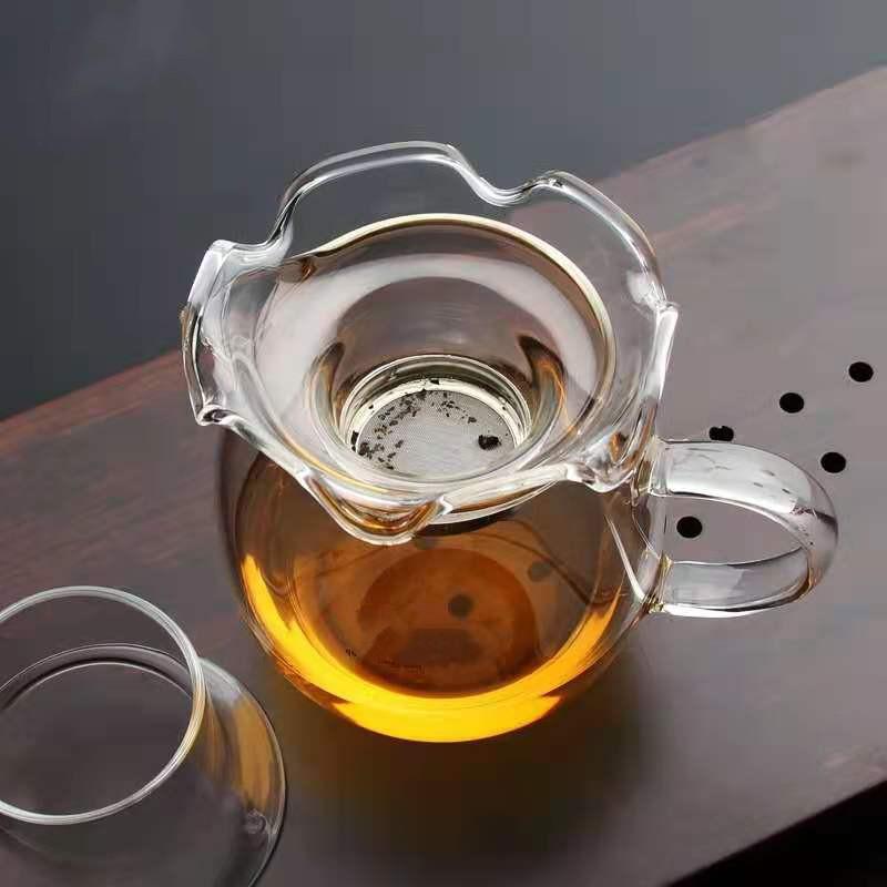 Heat-Resistant Glass Tea Funnel Tea Filter Tea Strainer Fair Mug Tea Separator Funnel Stainless Steel Screen Filter Tea Ceremony Utensils Wholesale 3