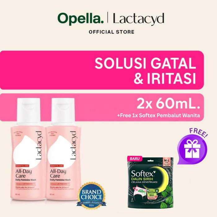 Gambar Lactacyd All Day Care 2x60mL Free Gift - Sabun Kewanitaan dari Opella Indonesia Kab. Tangerang Tokopedia