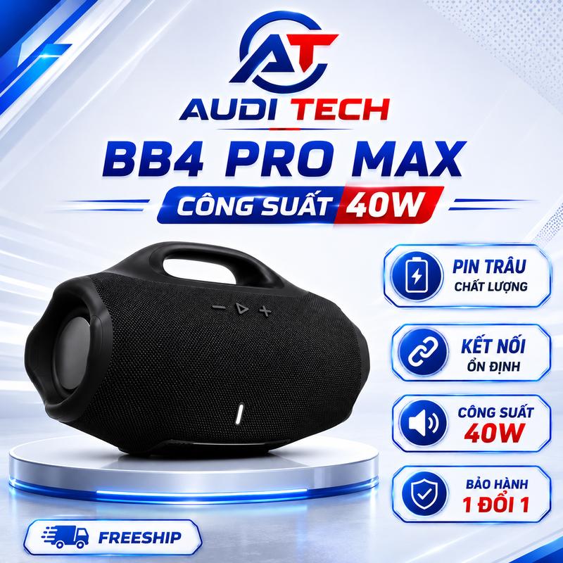 Loa Bluetooth BB4 PRO Bản To Công Suất 40w , Bass Căng , Âm Trầm XácH Tay , Bảo Hành 12 tháng