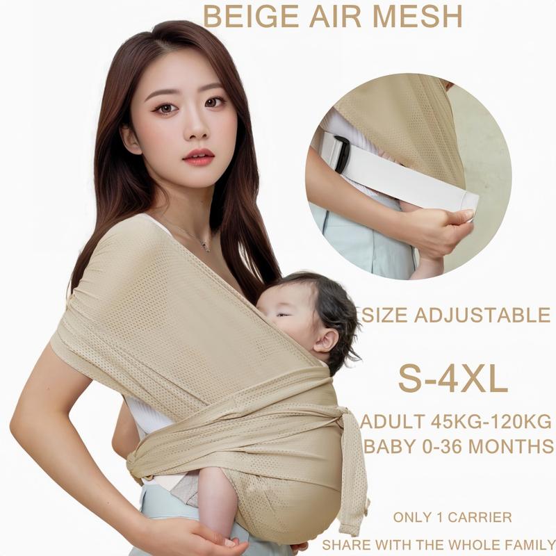 Product Introduction of Upgrade 1 Size Fit All Adjustable AirMesh Baby Carrier Wrap Newborn Flexible Carrier Infant Carrier S-4XL 8