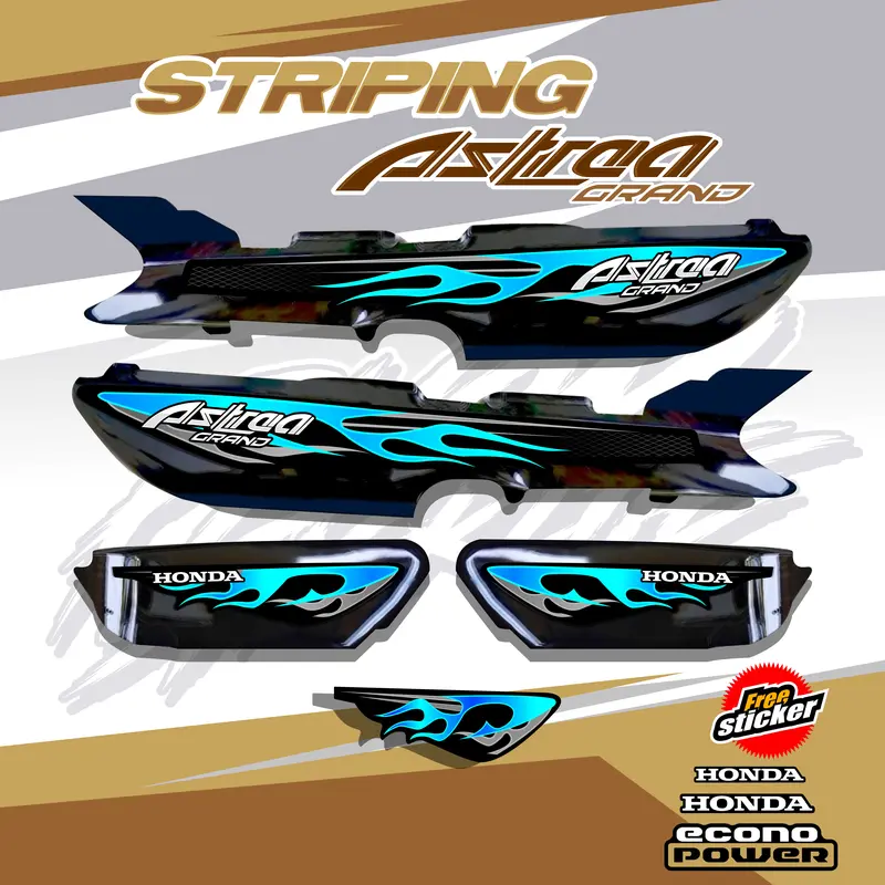 STRIPING ASTREA GRAND STIKER ASTREA GRAND API STICKER MOTOR GRAND STAR PRIMA BULUS V3 Motorcycle striping astrea bulus 2