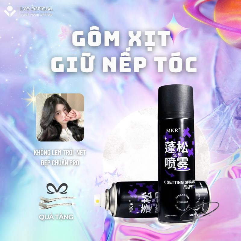 [Hàng chuẩn] Gôm Xịt Phồng Chân Tóc BABI - MKR, Gôm Xịt Giữ Nếp Tóc, Keo Tạo Kiểu Tóc Uốn, Gôm Mềm Tóc