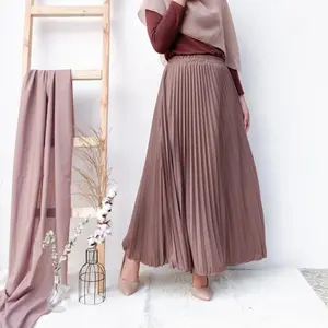 Nara pleated skirt Flowy Maxi Basic Panjang