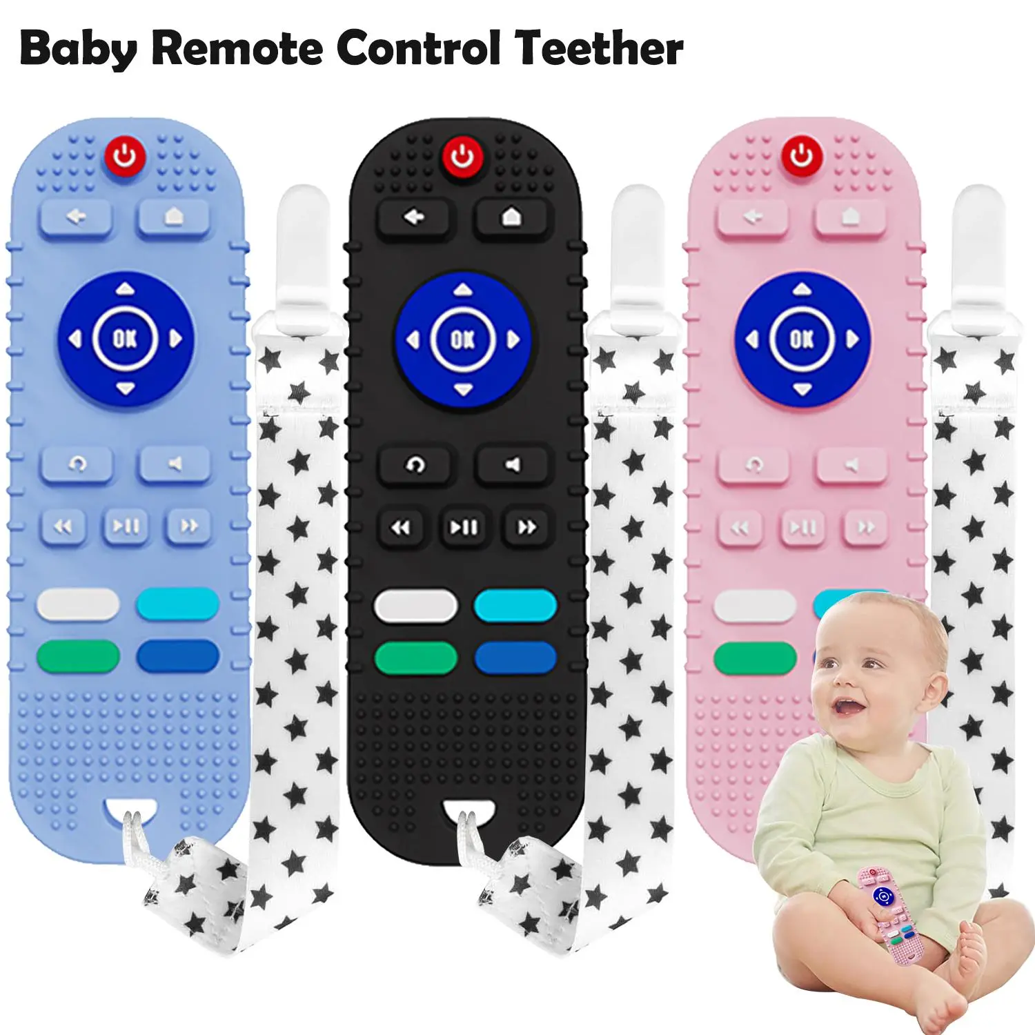 Remote Control Teether Infant Silicone Teething Stick Teething Pacifier  Magic Boilable