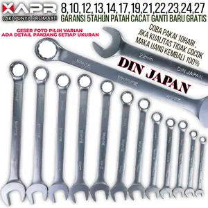 Raja KUNCI RING PAS APR XAPR DIN JAPAN – Garansi 5 Tahun Baja Titanium Vanadium 8–27mm