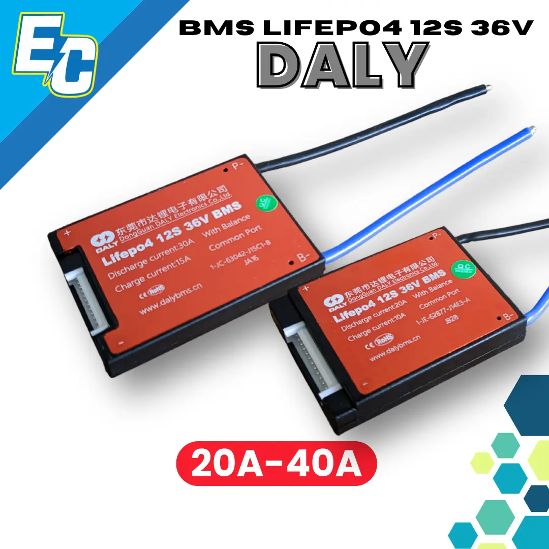 DALY BMS 12S 36V Lifepo4 20A, 30A