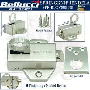 Springknip Jendela Bellucci SPK-BLC V50B NB – Kunci Jendela Kuat & Awet Finishing Nickel Brass