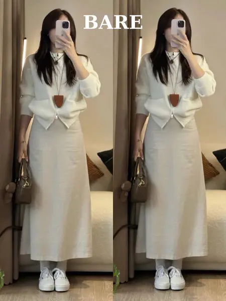 BARE_Chân Váy Midi Nữ Tính Có Lót Trong Dáng Dài Nhẹ Nhàng, Nữ Tính_CV118