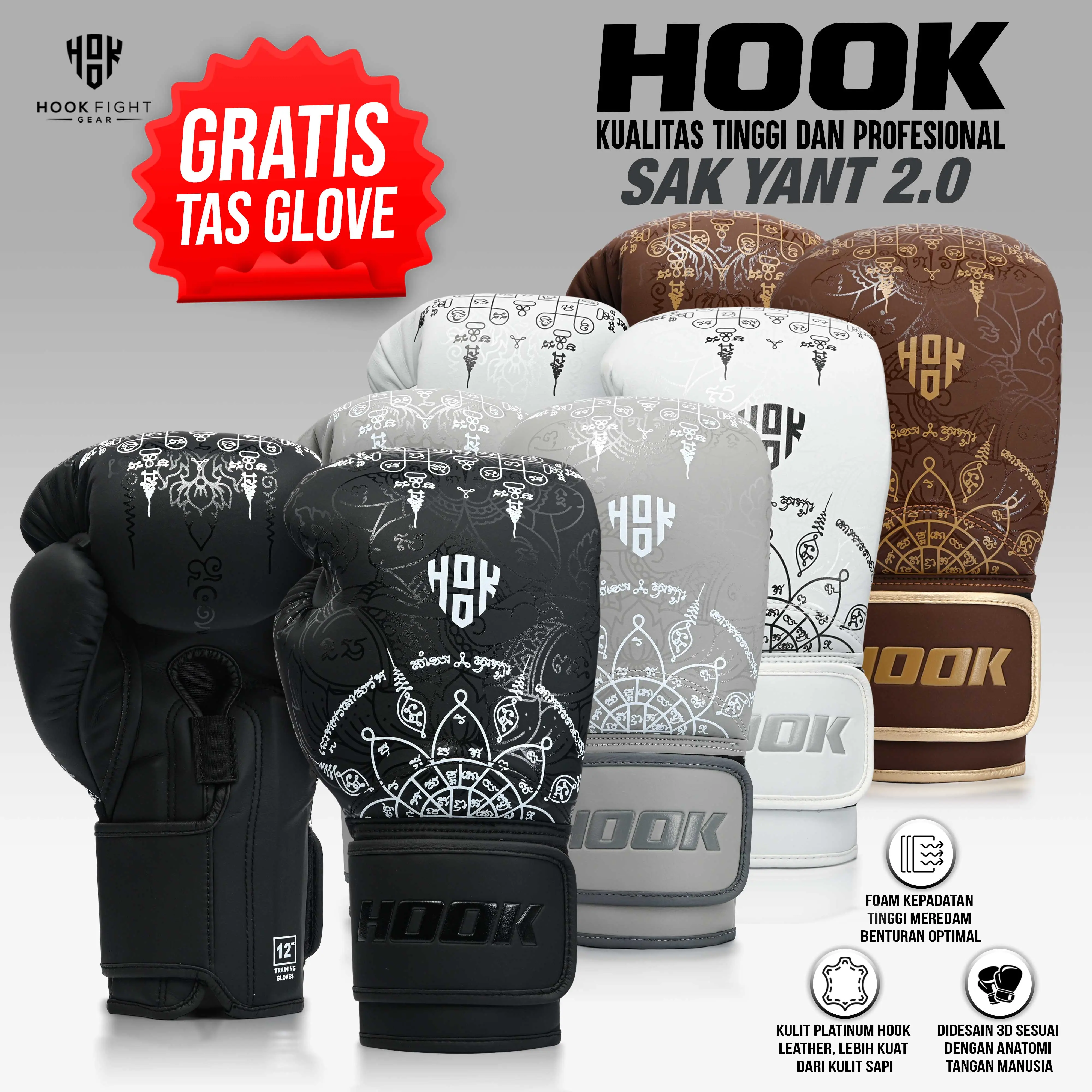 Boxing Gloves Hook Sarung Tangan Tinju Gloves Muaythai Training Glove Kickboxing Sarung Muay Thai SKYT2 HTG