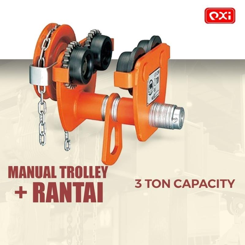 Manual Trolly + Rantai 3 Ton / Manual Geared Trolley / Gear Trolley ...