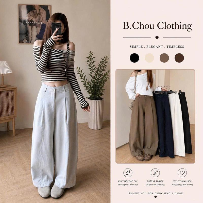 Quần Kaki Nhật Khoá Trước Chun Sau Ốn Suông