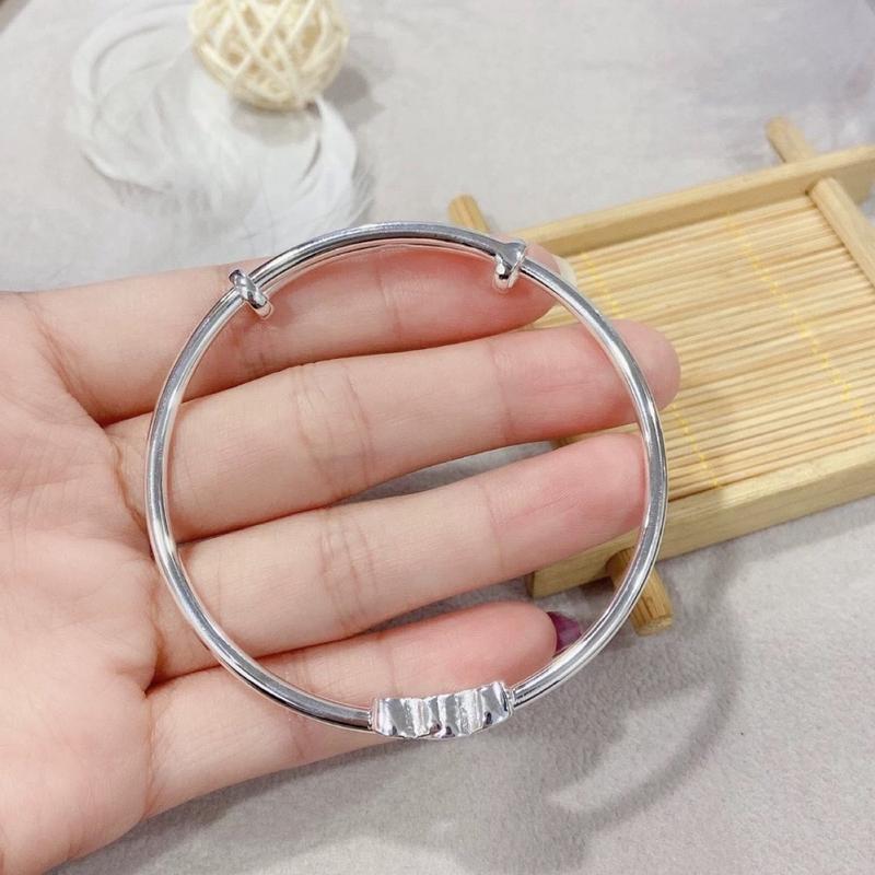 Vòng Tay Thép Không Gỉ Cho Nữ, Cổ Điển, Đơn Giản, Tinh Tế, Retro, Trái Tim Đôi, Trang Sức Thời Trang, Phong Cách Hàn Quốc, Khóa 3