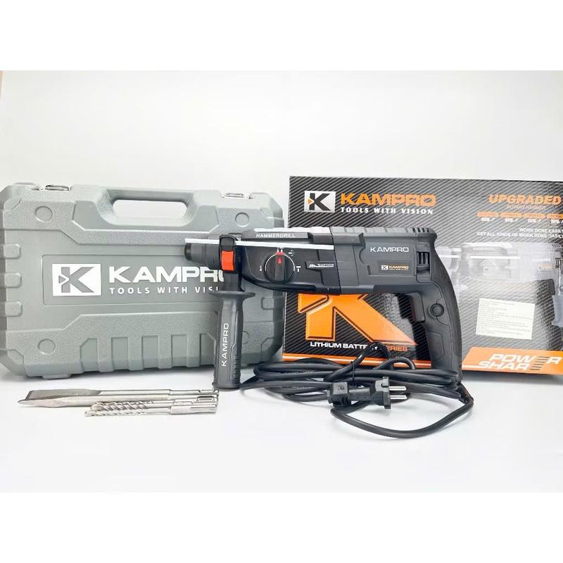 LIVE Máy khoan bê tông điện KAMPRO Pro 3 chức năng – 1200W – kèm 3 mũi khoan & 2 mũi đục mạnh mẽ