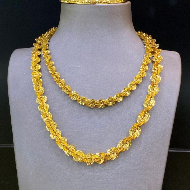 Dây chuyền xoắn lá:  5chi & 8 chỉ màu vàng 610 (đồng vàng)