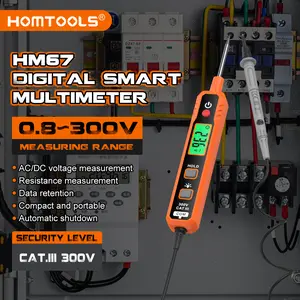 【HM67 Oranye vs HT86B Hitam】HABOTEST HT86B/HM67 Multimeter Tipe Pena 300V AC/DC Alat Diagnosis dan Perawatan Sirkuit Detektor Tegangan