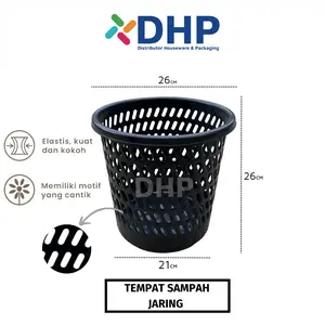 Tempat Keranjang Tong Sampah (D=26cm) Jaring Jaring Plastik Elastis Lentur Tidak Mudah Pecah