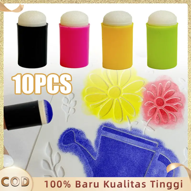 Spon Jari 10pcs Alat Stempel Kerajinan Tangan Stempel Tinta Spon Finger Dauber Painting Tool DIY Scrapbooking