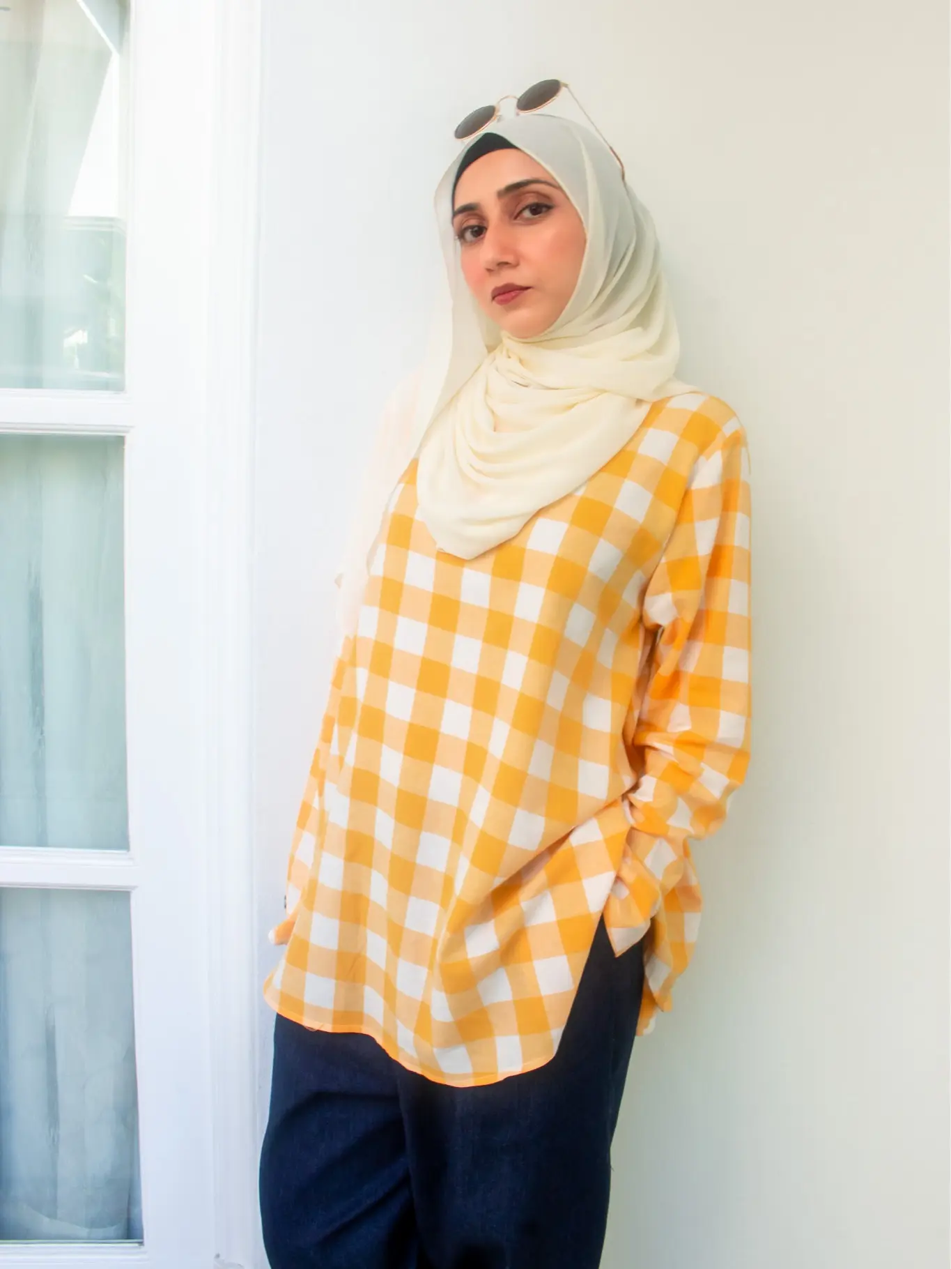 Checkered Wide Top in Canary