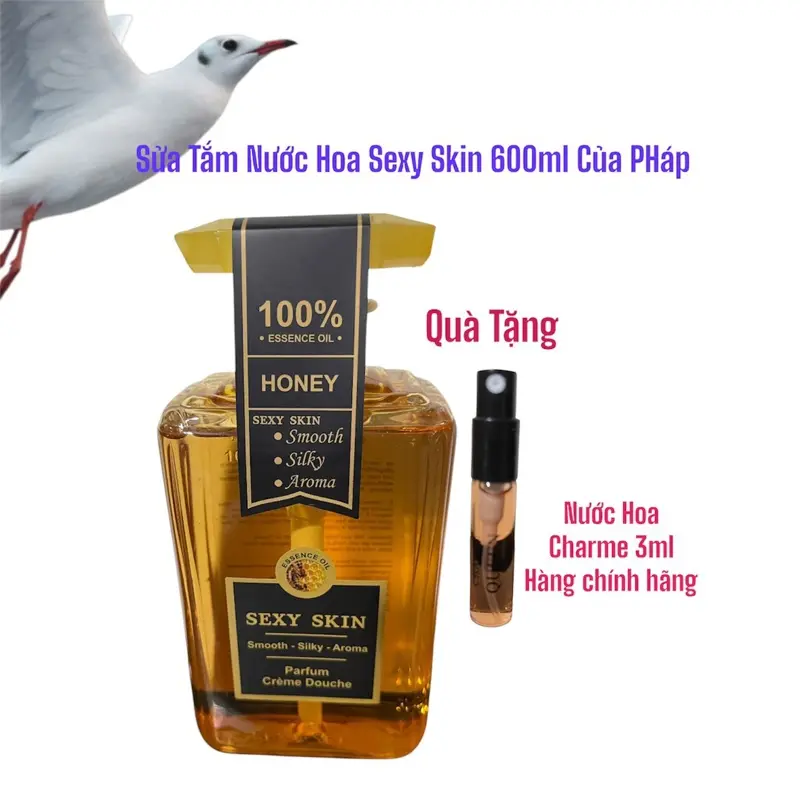 Sữa tắm Nước Hoa Honey Sexy Skin 600ml Của Pháp,(Quà Tặng 1 ống nước hoa 3ml)