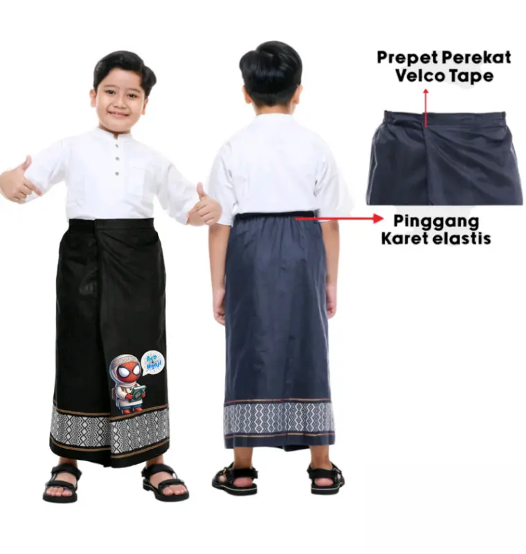 sarung instan anak Motif karakter Muslim / sarung anak instan Tenun / sarung anak 2-9 tahun / sarung instan anak laki laki 2