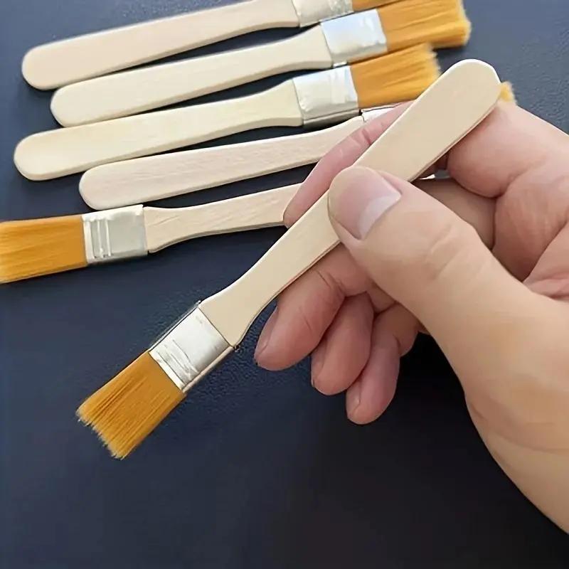 10pcs Nylon sơn bàn chải thiết lập phẳng rộng TRIM dầu nghệ thuật bàn chải cho…