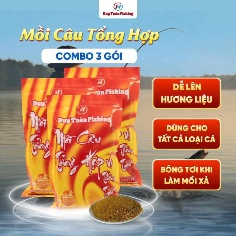 Combo 3 Mồi Câu Tổng Hợp Duy Toàn Fishing – Vị Thơm Tanh Hấp Dẫn Cá Chép Cá Diếc Cá Rô Phi Cá Trôi – Mồi 500g