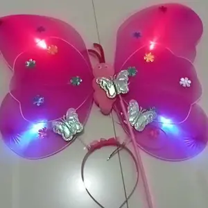 Sayap Peri Kupu-Kupu Bando Tongkat ( LED / NON LED ) KupuKupu costume halloween kostum Halowen Anak Cewek Perempuan Aksesoris