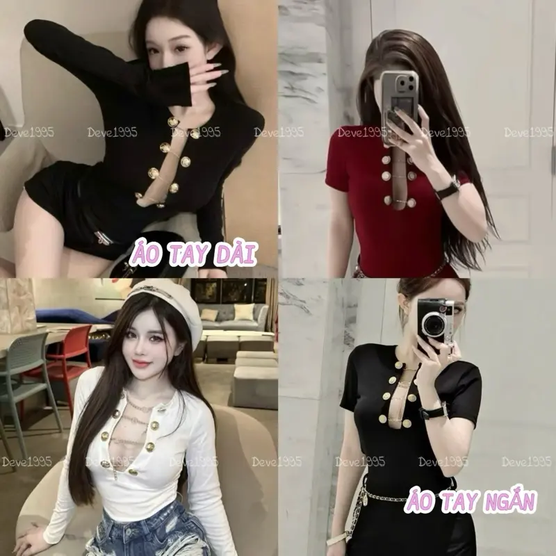 [ĐI HÀNG LUÔN] Áo thun đính nút và xích - Áo thun (TAY DÀI, TAY NGẮN) chất thun cotton borip mềm | BigBuy360 - bigbuy360.vn