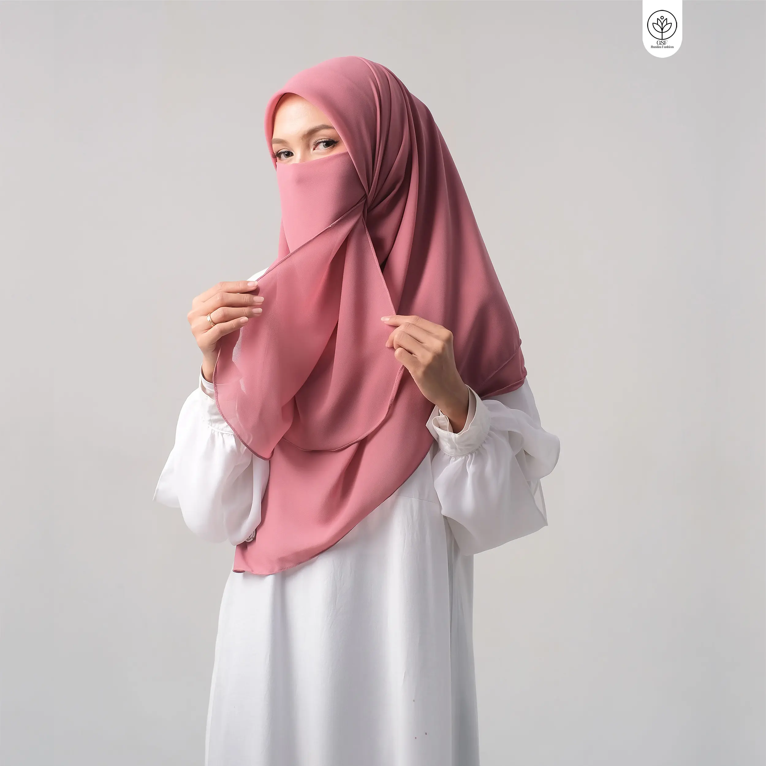 GSF - Hijab Segiempat 120cmx120cm Ceruty Babydoll Sudah Dengan Cadar Square Muslim